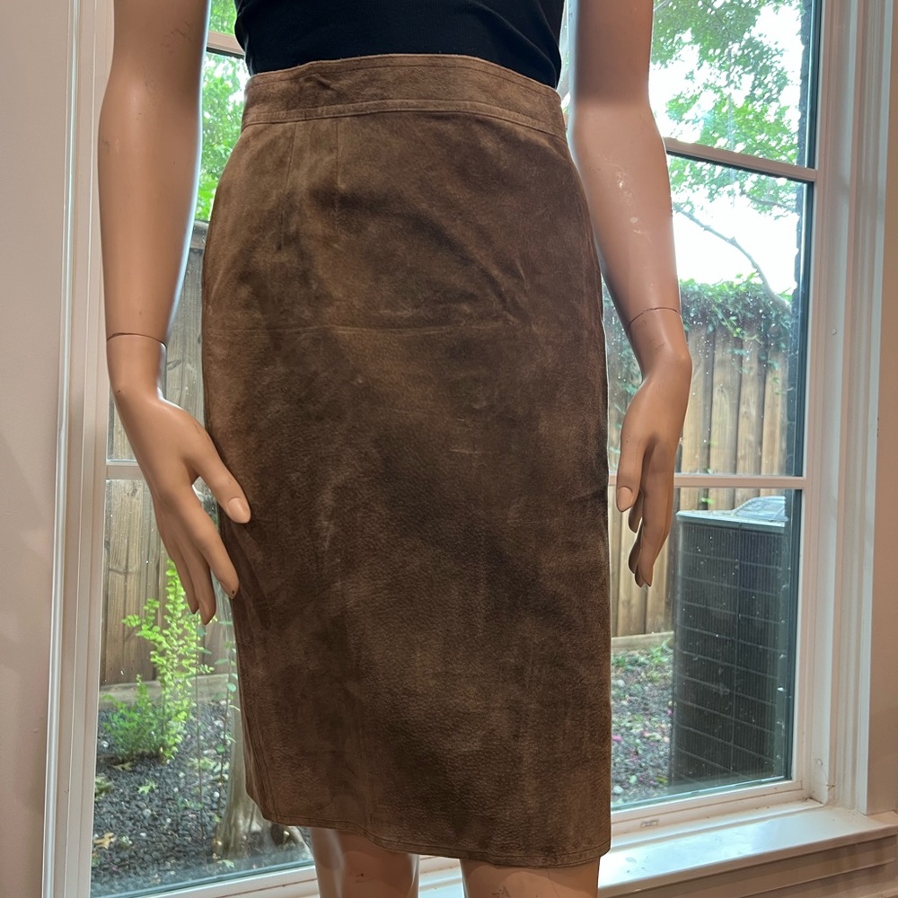 EMANUEL UNGARO vintage suede pencil skirt